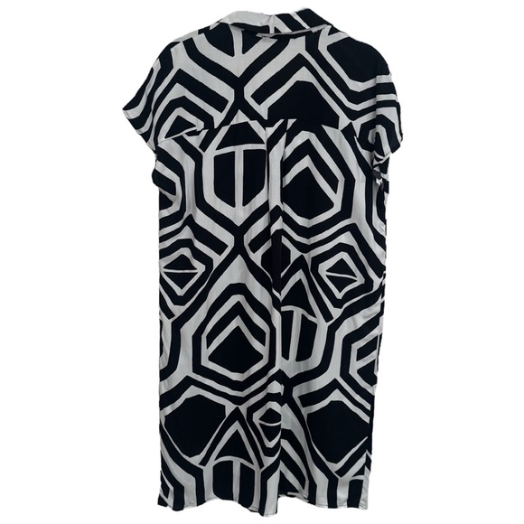 NEW George Geometric Popover Short Sleeve Dress Vacation Resort Coastal Size 10 - Picture 5 of 10